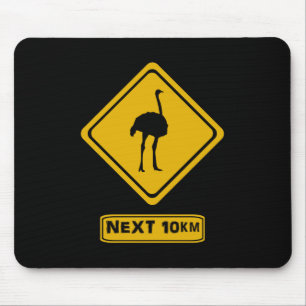 ostrich road sign mouse pad