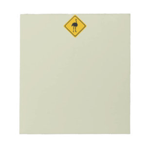 ostrich road sign notepad
