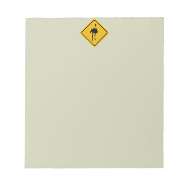 ostrich road sign notepad (Front)