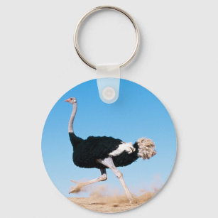 Ostrich Running Keychain