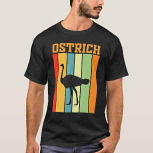 Ostrich Shadow Silhouette In Retro Colours T-Shirt