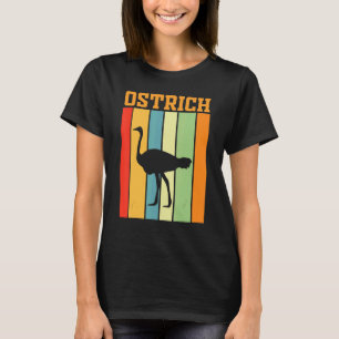 Ostrich Shadow Silhouette In Retro Colours T-Shirt