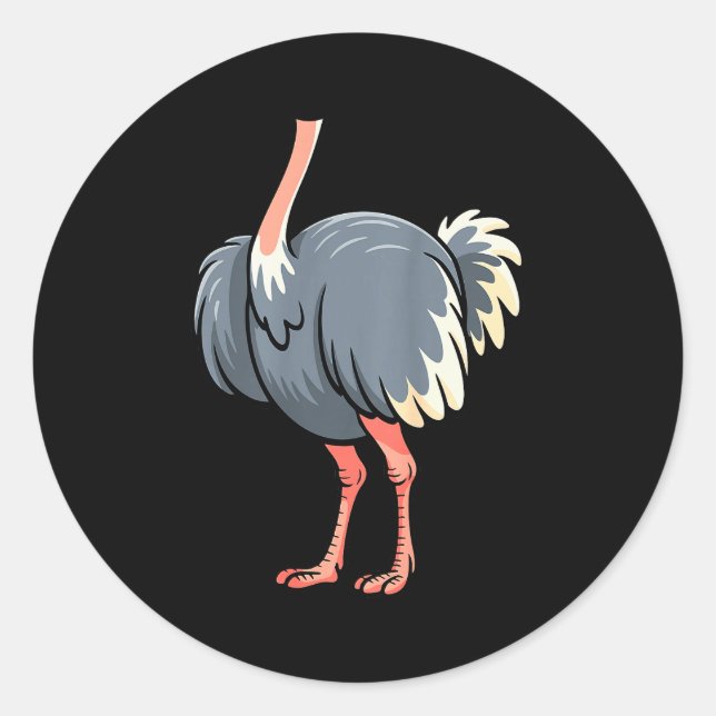 Ostrich Shirt Adult Men Women Kids Body Ostrich Co Classic Round Sticker (Front)