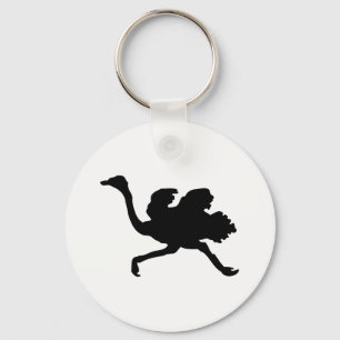 Ostrich Silhouette Key Ring