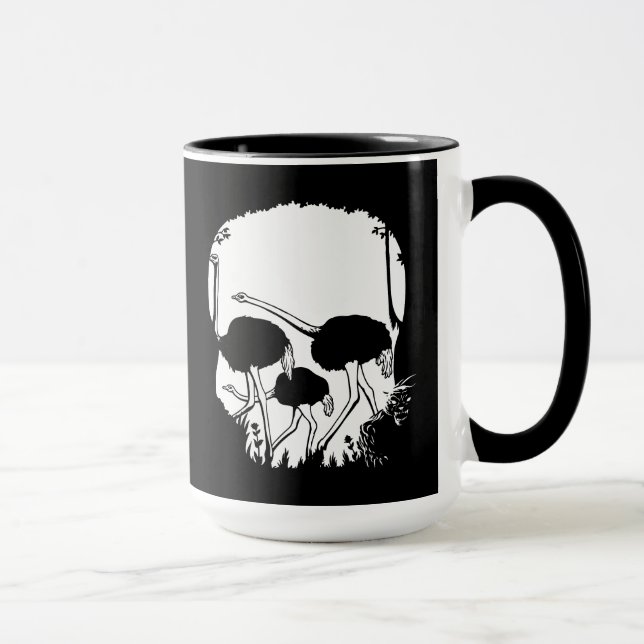 Ostrich Skull Illusion Mug (Right)