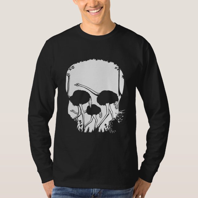 Ostrich Skull Illusion T-Shirt (Front)