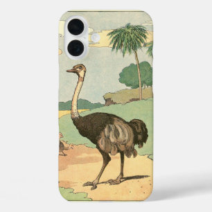 Ostrich Storybook Drawing iPhone 16 Plus Case