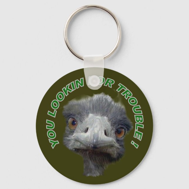 Ostrich trouble key ring (Front)