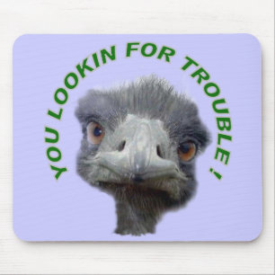 Ostrich trouble mouse pad