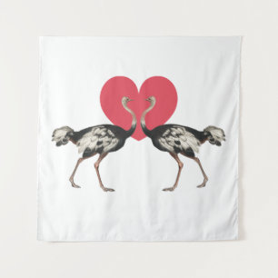 Ostrich Valentines Day Tapestry