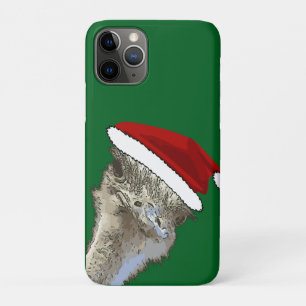 Ostrich Wearing Santa Hat Christmas Zoo Animal iPhone 11 Pro Case