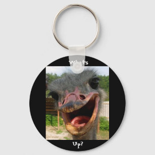 Ostrich What's Up Text Keychain
