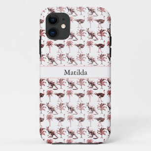 Ostriches and kangaroos, customisable iPhone 11 case