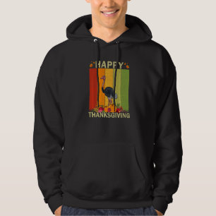 Ostriches  Retro Graphic Family Matching Thanksgiv Hoodie