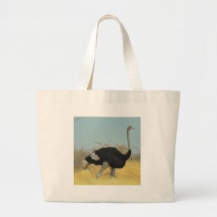Ostrige out for a run large tote bag