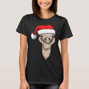 Ostritch Head Santa Funnny Women Animal Love Ostri T-Shirt