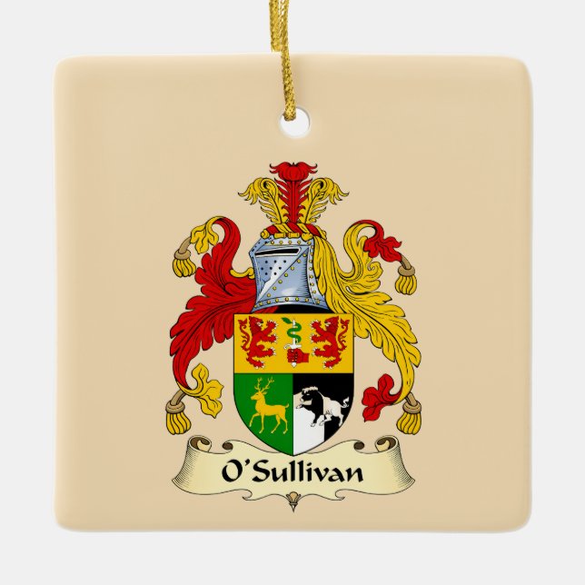 O'Sullivan Family Coat of Arms Ceramic Ornament  (Front)