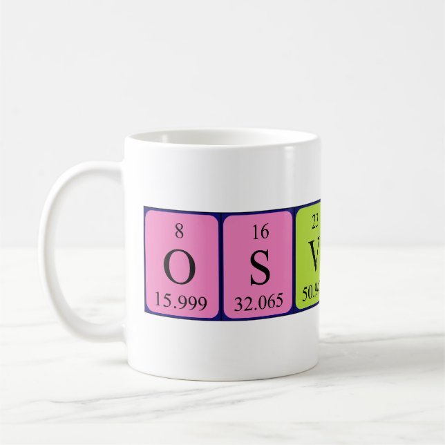 Osvaldo periodic table name mug (Left)