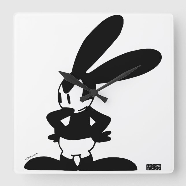 Oswald - Angry (All Wet, 1927) Square Wall Clock (Front)
