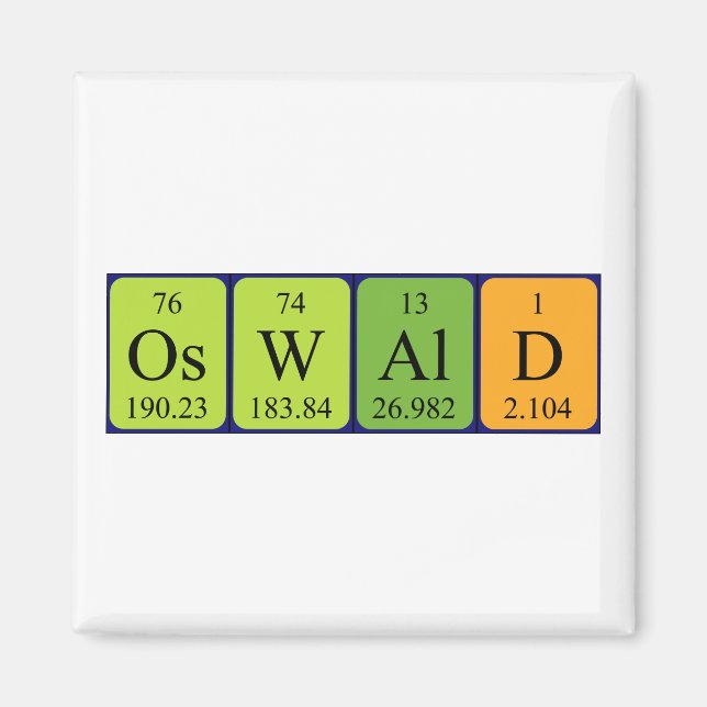Oswald periodic table name magnet (Front)
