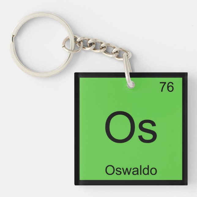 Oswaldo Name Chemistry Element Periodic Table Key Ring (Front)