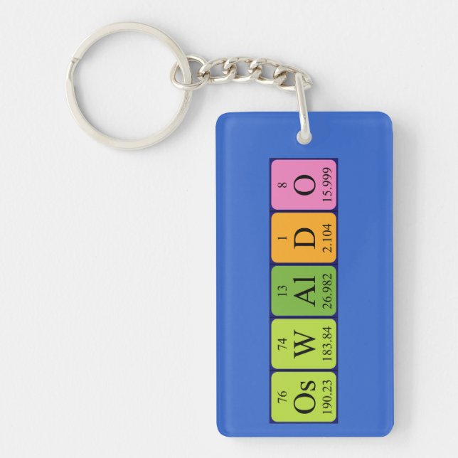 Oswaldo periodic table name keyring (Front)