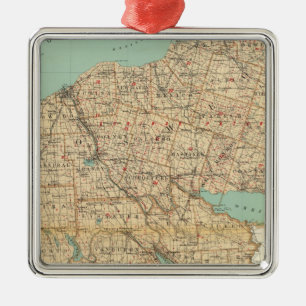 Oswego, Cayuga, Onondaga counties Metal Ornament