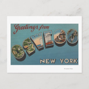 Oswego, New York - Large Letter Scenes Postcard