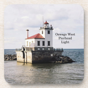 Oswego West Pierhead Light 6 plastic coasters