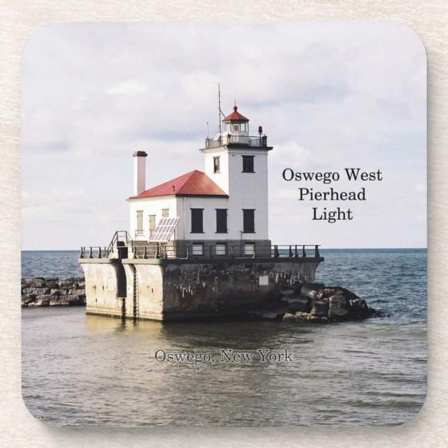 Oswego West Pierhead Light 6 plastic coasters (Front)