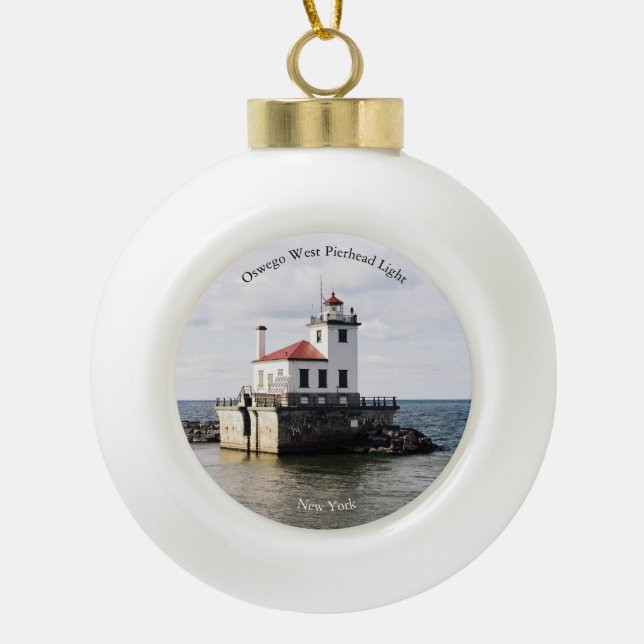 Oswego West Pierhead Light ornament (Front)