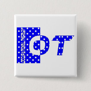 OT blue and white 15 Cm Square Badge