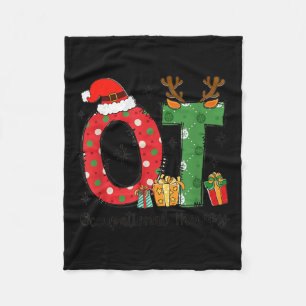 Ot Christmas Occupational Therapy Therast Merry Ot Fleece Blanket
