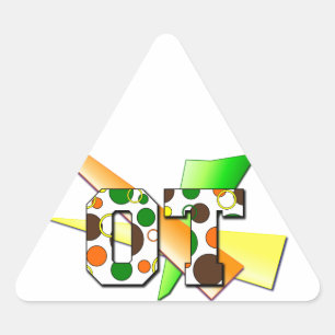 OT circles and dots Triangle Sticker