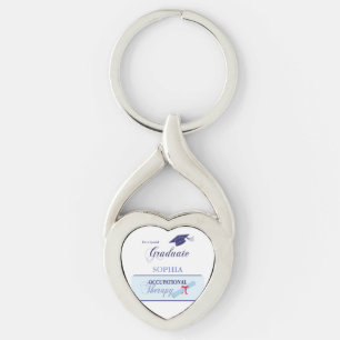 OT Graduation Congrats Blue Swirls, Gift Key Ring