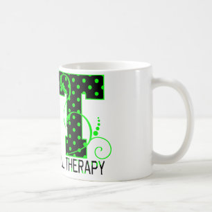 ot green and black polka dots coffee mug