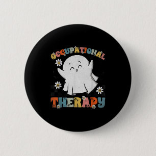 Ot Occupational Therapy Halloween Retro Ghost Ot H 6 Cm Round Badge