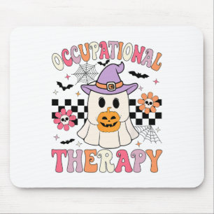 Ot Occupational Therapy Halloween Retro Ghost Ot H Mouse Pad