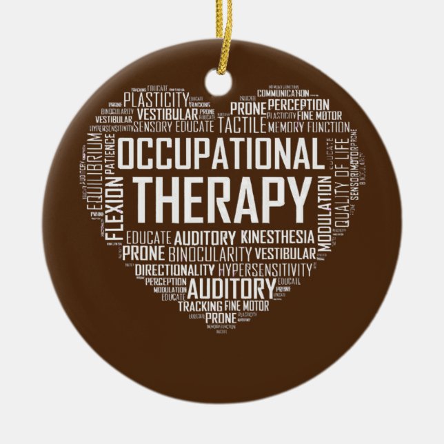 OT Occupational Therapy Heart Occupational Ceramic Ornament (Front)