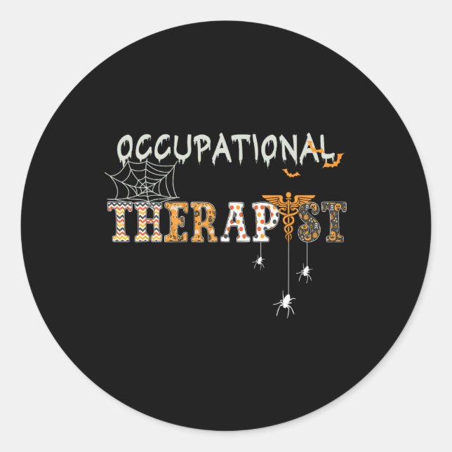 OT Occupational Therapy Therapist Halloween OTA sp Classic Round Sticker (Front)