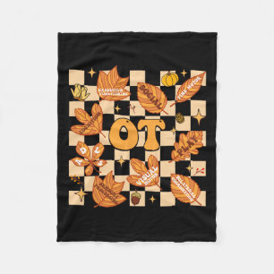 Ot Occupational Therapy Therapist Thanksgiving Fal Fleece Blanket