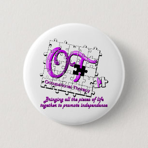 ot puzzle purple 6 cm round badge