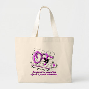 ot puzzle purple large tote bag