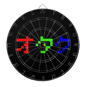 OTAKU 8 Bit Pixel Japanese Katakana Dartboard