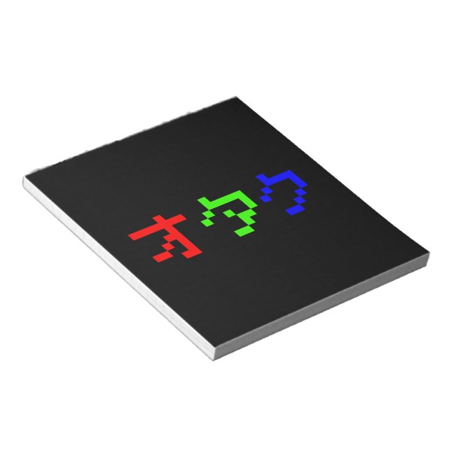 OTAKU 8 Bit Pixel Japanese Katakana Notepad (Angled)