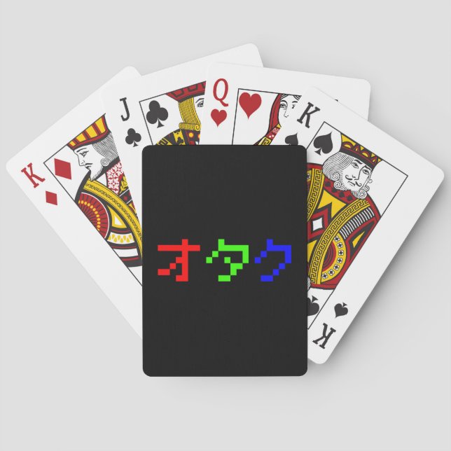OTAKU 8 Bit Pixel Japanese Katakana Playing Cards (Back)