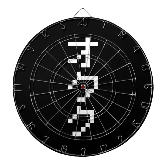 OTAKU 8 Bit Pixel Japanese Katakana Vertical Dartboard (Front)
