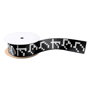 OTAKU 8 Bit Pixel Japanese Katakana Vertical Satin Ribbon