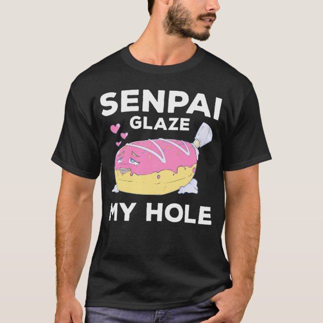 Otaku Ahegao Doughnut Pun Senpai Ecchi Etchi Henta T-Shirt (Front)
