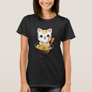 Otaku Cat Eat Japanese Ramen Noodles 14 T-Shirt